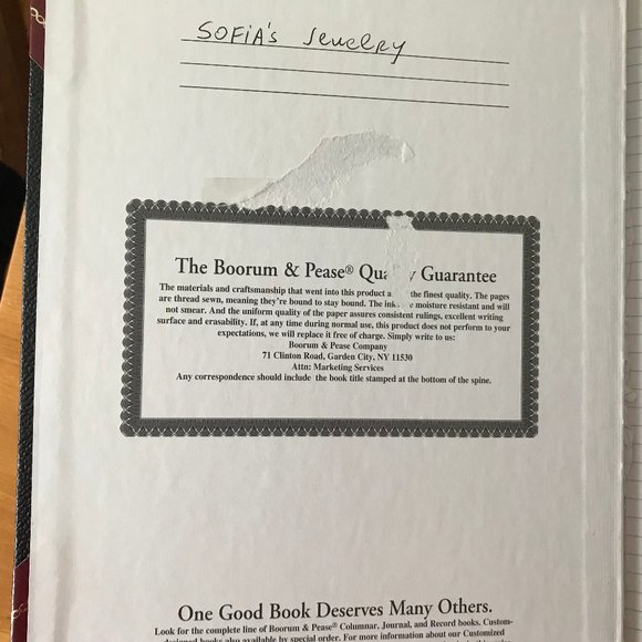 Boorum and Pease Office Vintage Ledger Office Accounting Book